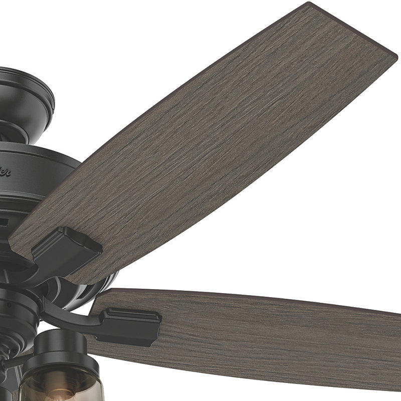Bennett 52" Matte Black Modern Ceiling Fan with LED Light and Remote