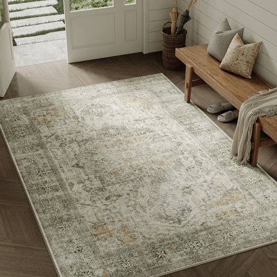 Elaine Machine Washable Area Rugs For Living Room With Non-Slip Backing