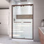 DreamLine Encore P 34 po x l 48 po x H 78 3/4 po Porte de douche semi-encadrée en bronze huilé avec base de douche blanche-29346422-29346425-132254064