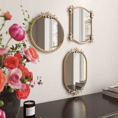 Miroir mural en métal Jeanine (ensemble de 3)
