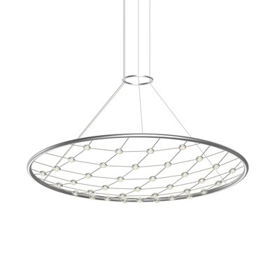 Constellation Galaxy Matrix 48" Round LED Pendant W/ 20" Cord/Cable - Bright Satin Aluminum
