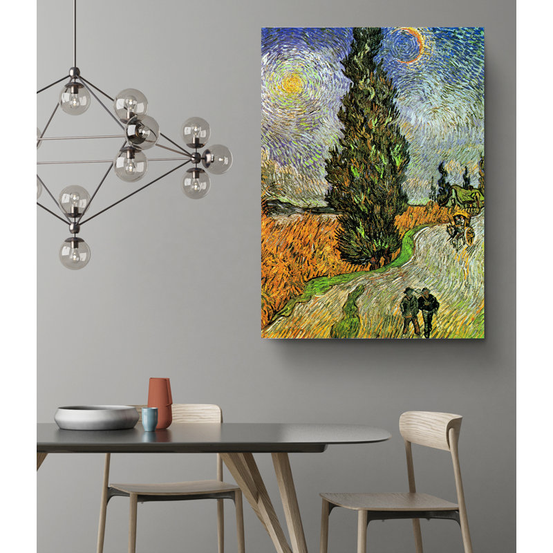 Country Road In Provence By Night 1890 Reproduction by Vincent Van Gogh - Print, 24" H x 16" W