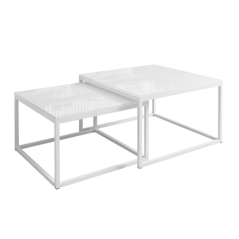 Arianit Frame Coffee Table, White, High-gloss white