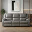 Canapé inclinable 3 places en cuir gris