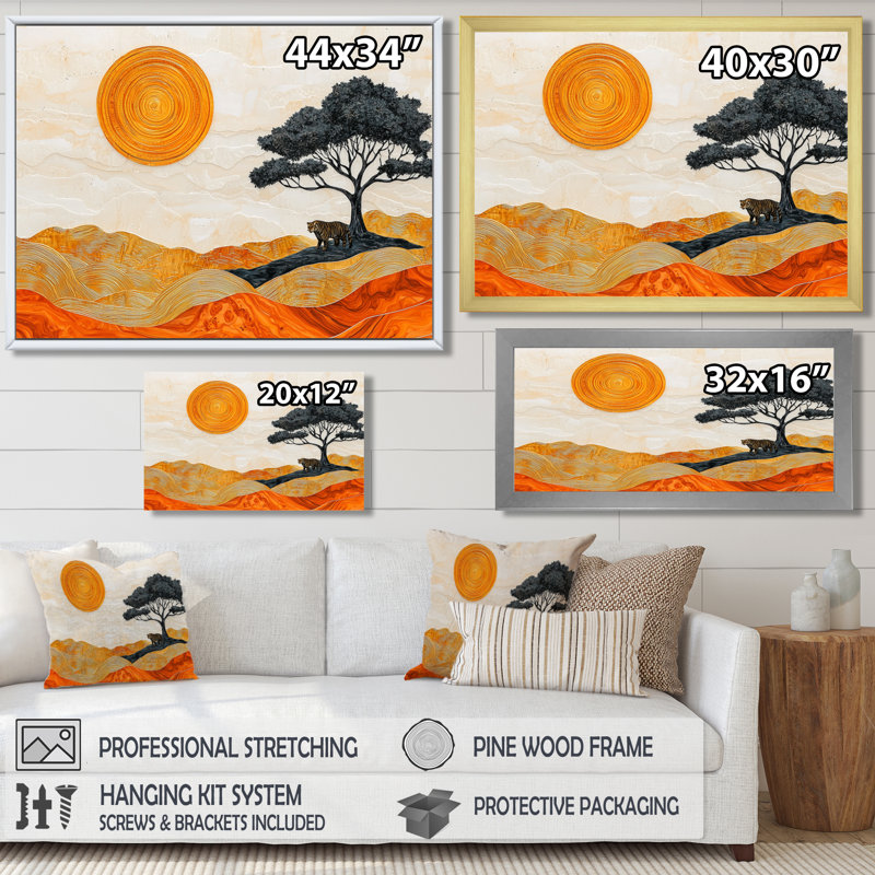 Tigre et racines de baobab d'Afrique I - tigre, art mural, Argent argent, Impression encadrée flottante sans passe-partout