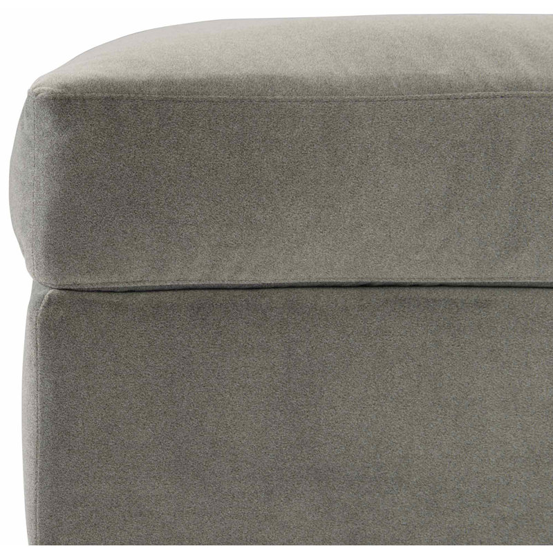 Casual Gray 30" Transitional Square Upholstered Ottoman