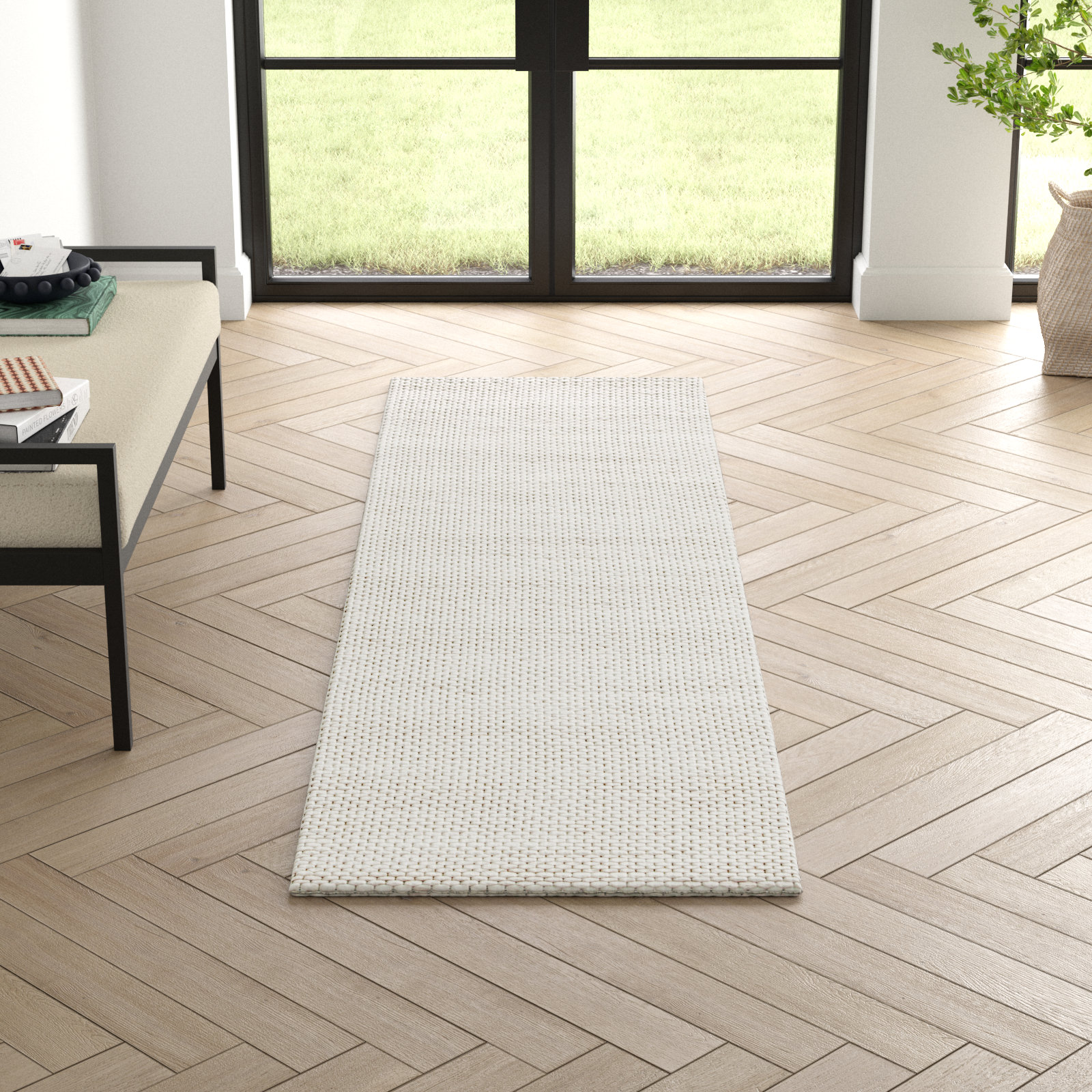 Jared Beige Brown Hand-Loomed Rug, Runner 2'3" x 8'