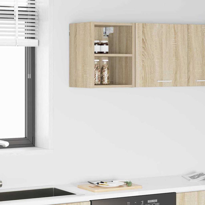 Vidaxl Hanging Cabinet With Storage Riga Black Oak 30 X 29.5 X 40 Cm, Sonoma Oak, 40cm H x 30cm W x 29.5cm D