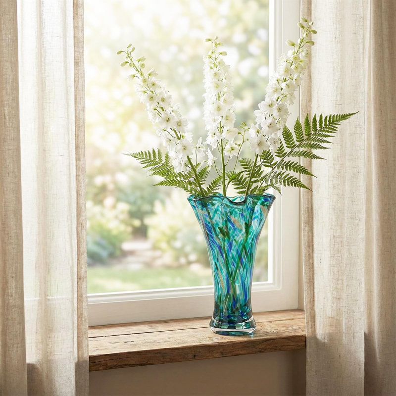 Glass Table Vase, Teal