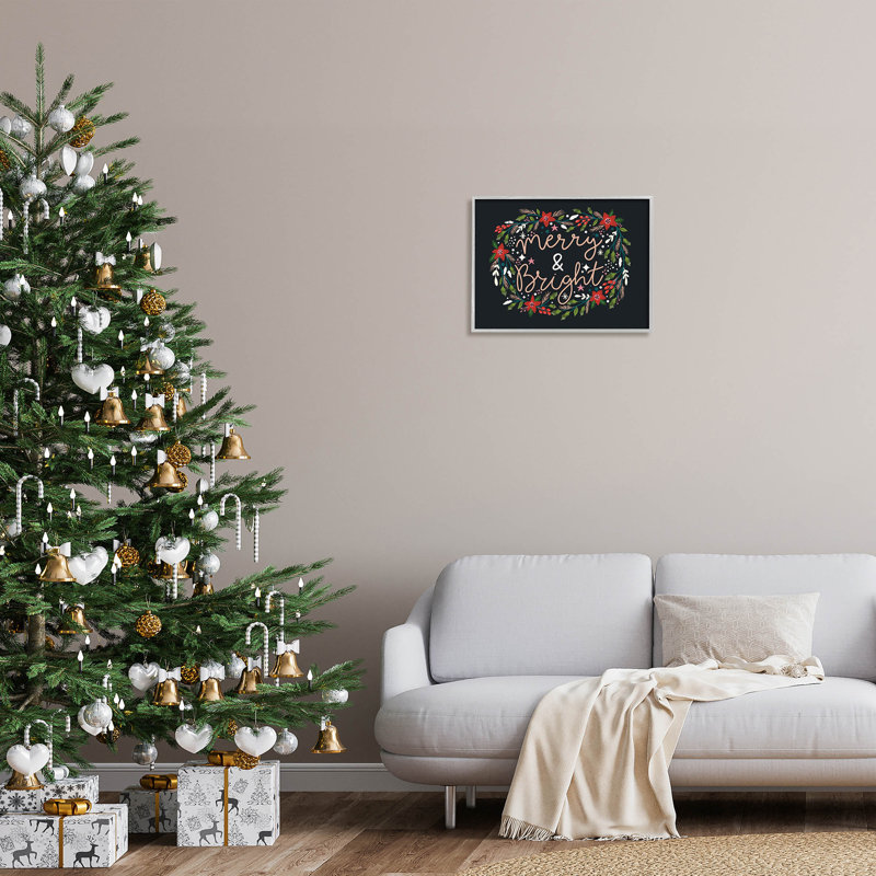 Joyeux et lumineux poinsettia - 227, H 16 po x l 20 po x P 1,5 po, Estampe numérique Farmhouse