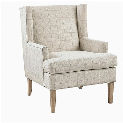 Single Sofa Chair with Winged Backrest and High-Leg Design,Comfortable Living Room Lounge Chair