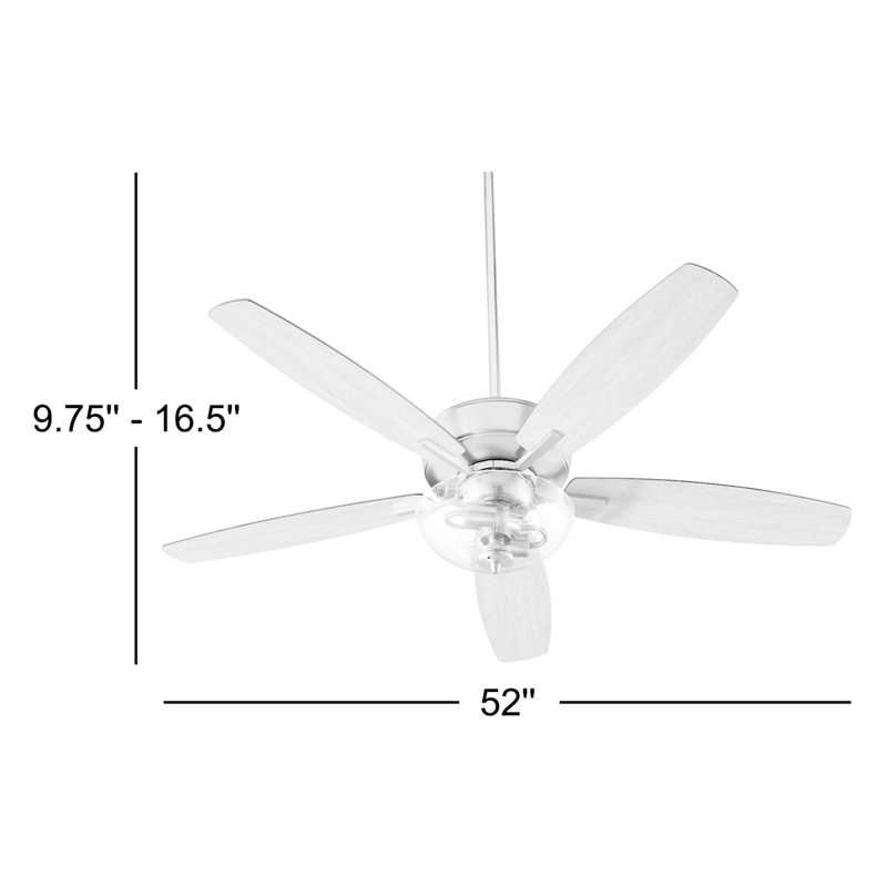 Breeze 52" Oiled Bronze Transitional Ceiling Fan, Aged Brass with Weathered Oak Blades