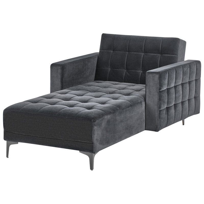 Chmura Velvet Chaise Lounge, Black