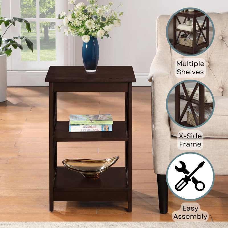 Darek End Table with Storage, Espresso