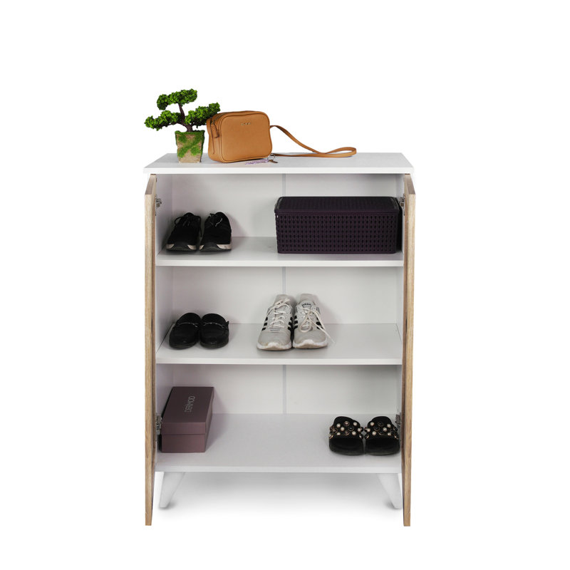 Boîte à chaussures crème - Bois, garder les chaussures dans une étagère en bois crème, maximiser le rangement