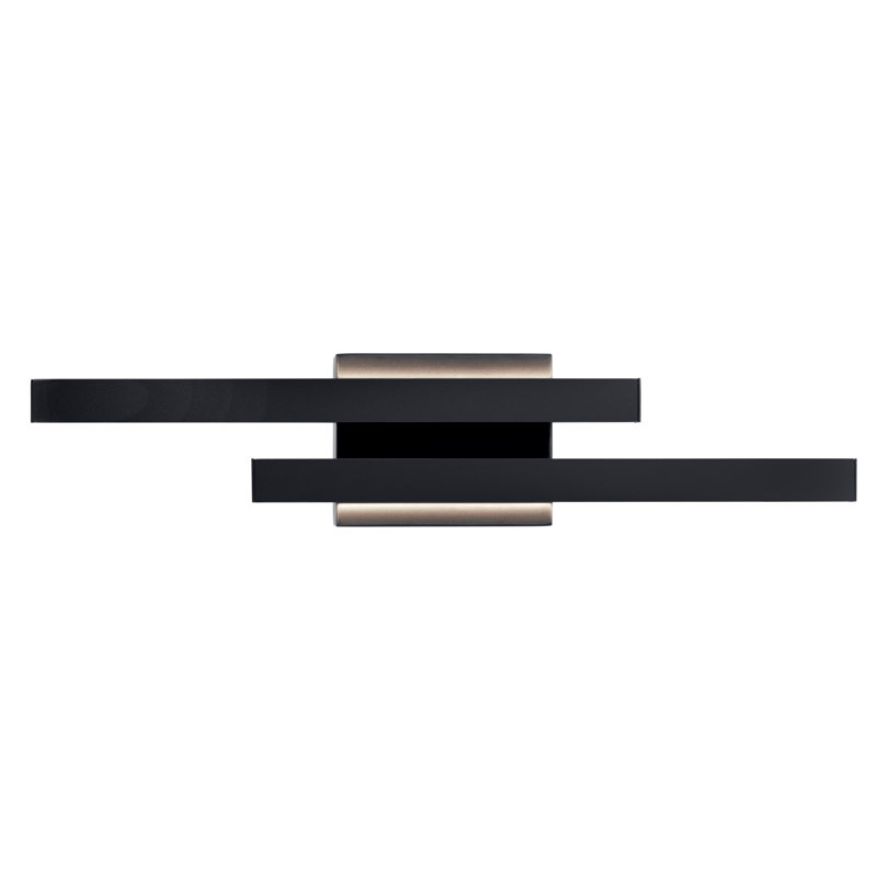 Applique murale encastrée 2 lumières Ladpur, Noir mat