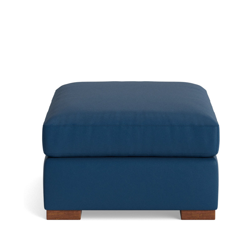 Couch Potato Ottoman, Leather - Deep Blue