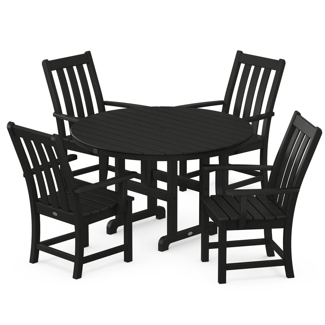 Vineyard 5-Piece Round Farmhouse Dining Set (Set of 5) POLYWOOD® 