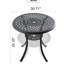 Table d'extérieur 31,11 po en fonte d'aluminium pour les espaces de repas - cadre noir, trou pour parasol, patio 4 plis, 31,11 po