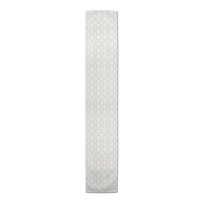 Sadira Rectangular Table Runner, 72" x 16", Gray
