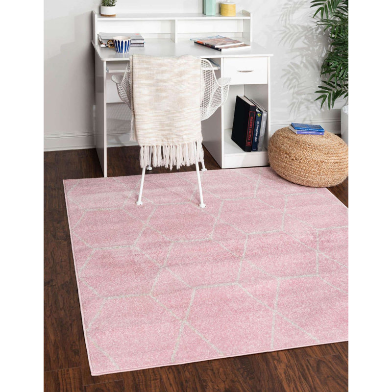 Tapis contemporain Tellaro couleur gomme à bulles, Rectangle 8 pi x 11 pi