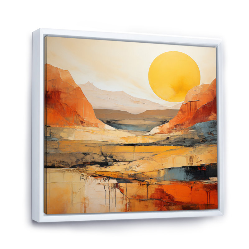 «Bold Landscape Canyon Desert VII», art sur toile Canyon, H 24 po x l 24 po, Blanc, Reproduction avec cadre flottant