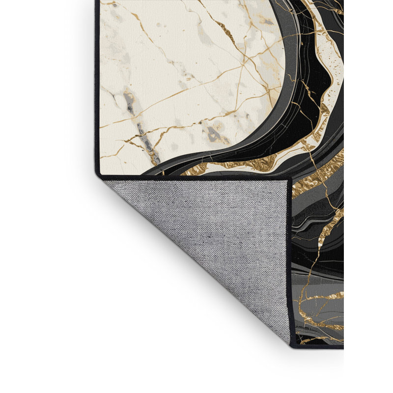 Tapis gris luxueux lavable à la machine Honn Posh & Luxe, 4 x 6