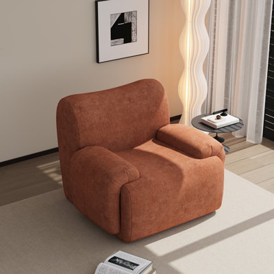 Boneless Sofa,42"Wide Oversized Accent Chair Single Sofa,Chenille Mid Century Modern Armchair