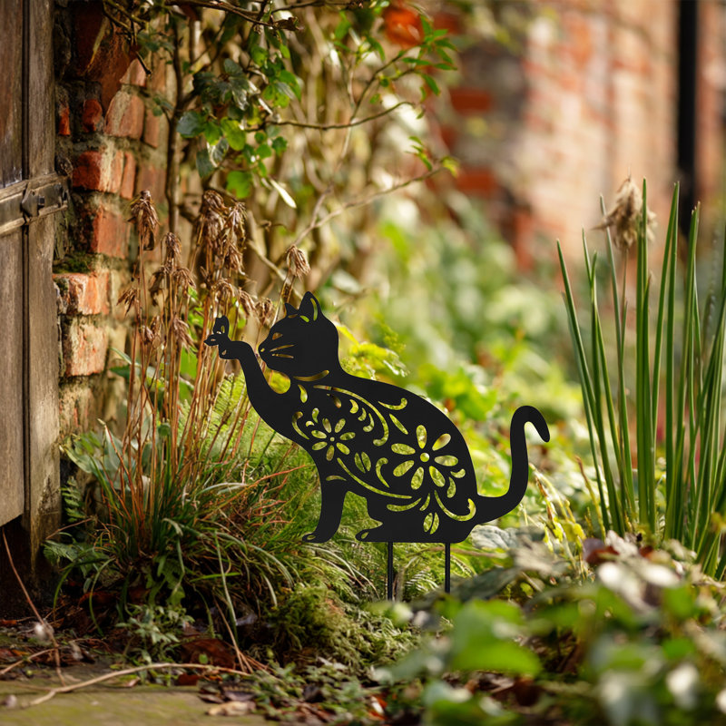 Metal Stakes Silhouette Garden Ornament - Cat 