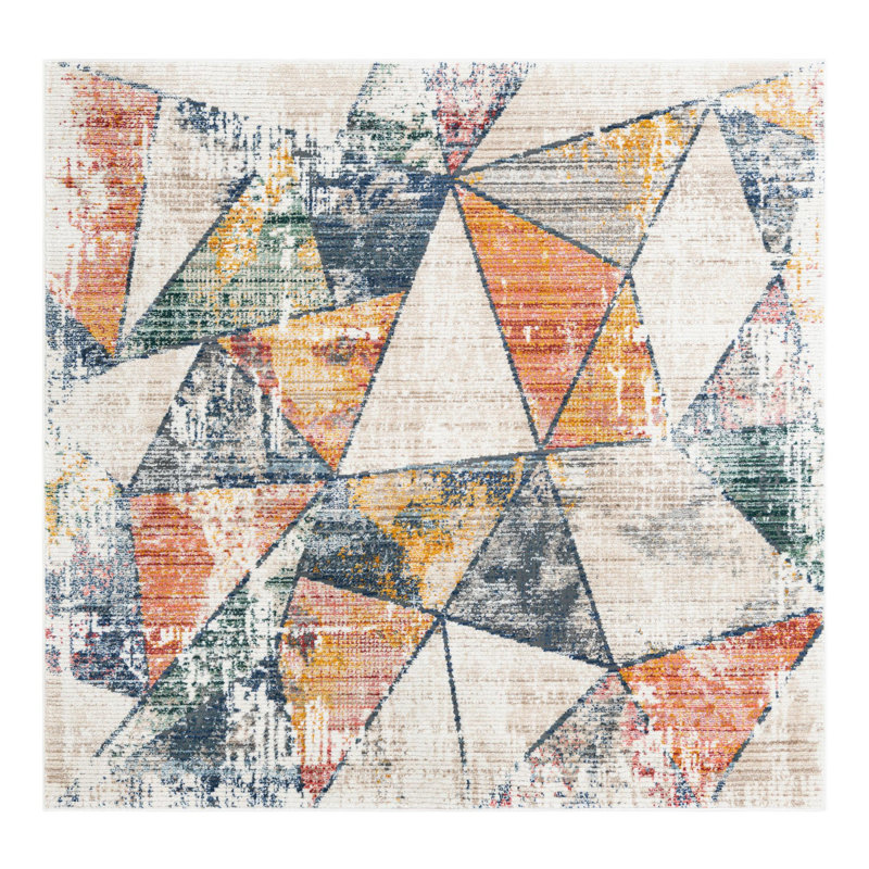 Tapis Kaleidoscop Caparro, Carré 7 pi 3 po x 7 pi 3 po