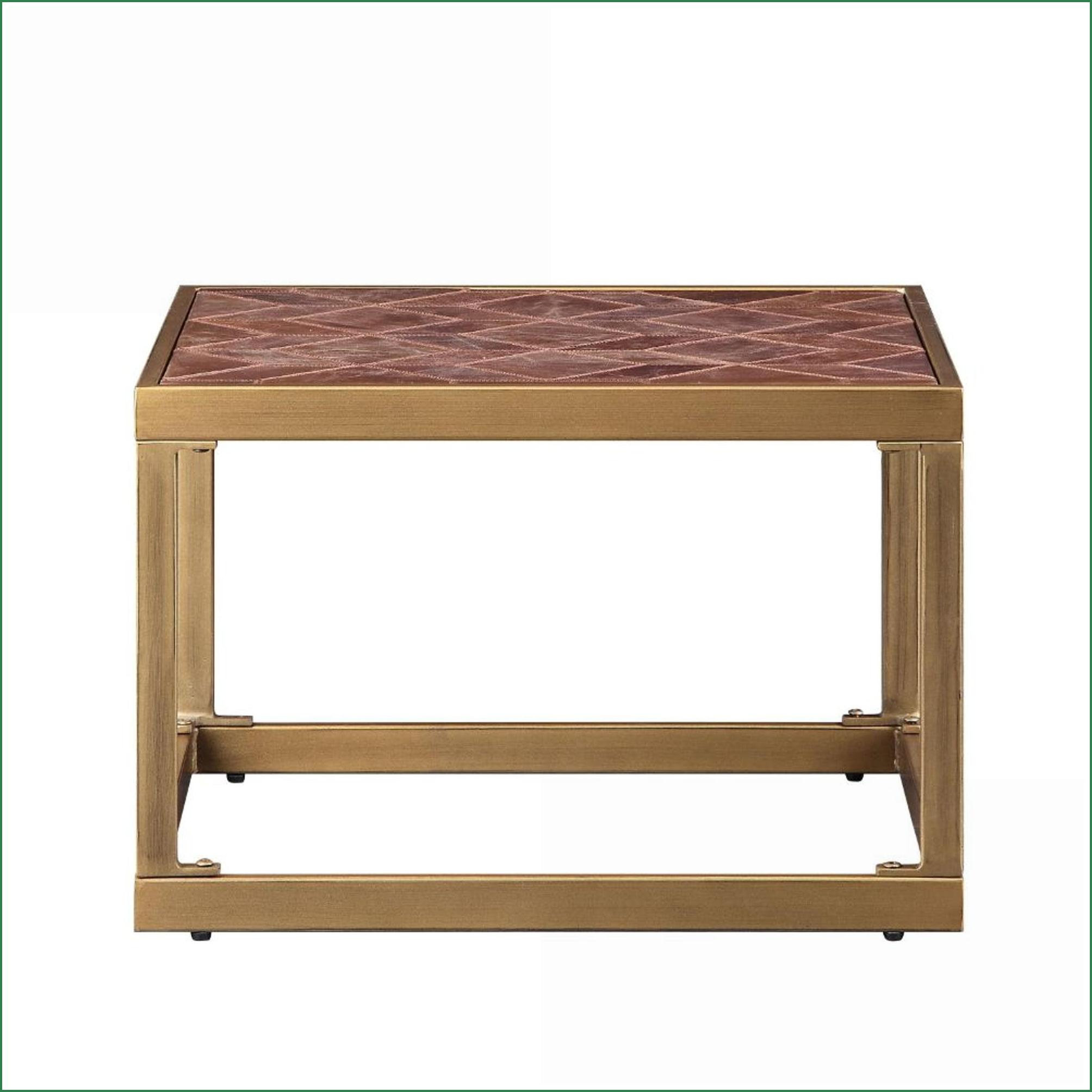 Latitude Run® Retro Brown Top Grain Leather Coffee Table - Easy ...