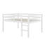 Lit mezzanine double en bois d'hévéa avec échelle-1152631412