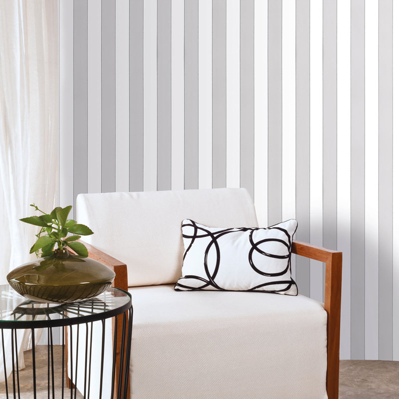 Essential Stripes Cronno Wallpaper, Grey
