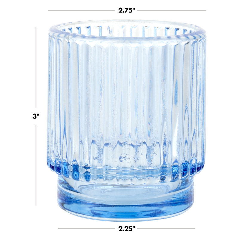 2.25'' H Glass Tabletop Votive Holder, Dusty Blue