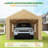 12x20 Carport Heavy Duty Car Canopy Garage with Roll-Up Ventilation Windows-105122740
