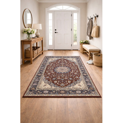 Red Traditional 3X5 Handmade Indo Kashan Oriental Area Rug