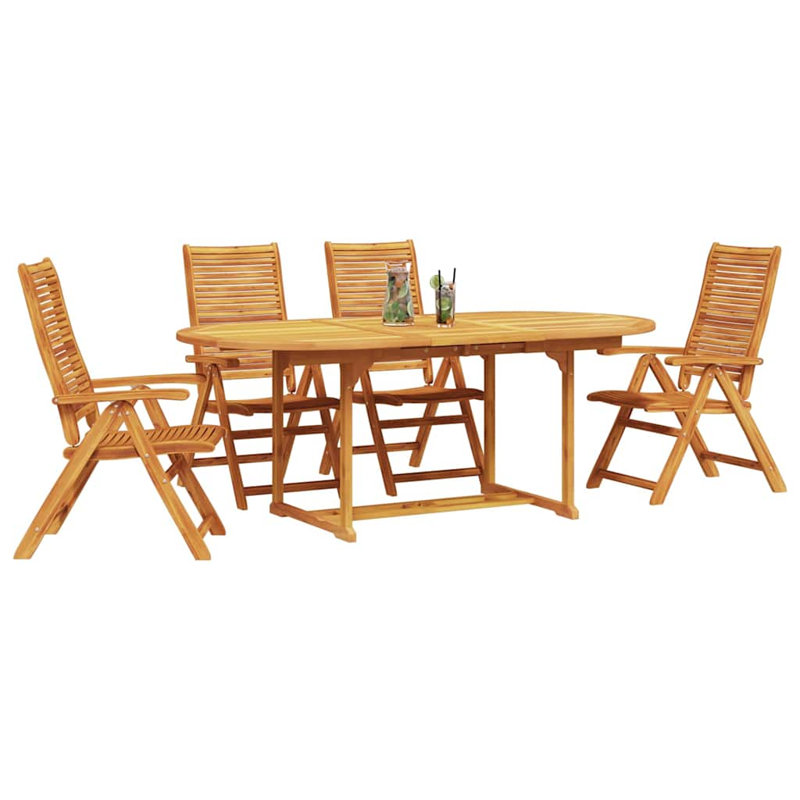 Patio Dining Set with, 74cm H x 200cm W x 100cm D, 4