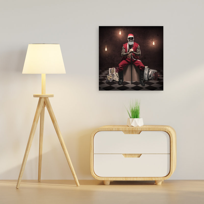 «Modern Rebel Santa Modern Modern Urban Urban Architecture», reproduction d'art mural, 24" H x 24" W