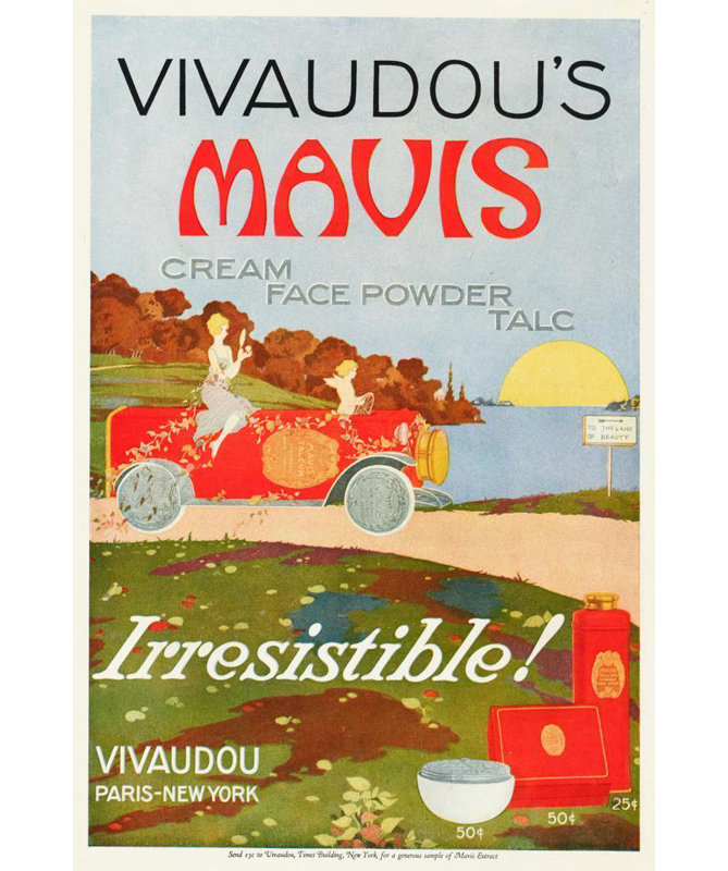 «Vivaudous's Mavis Cream Face Poudre Talc» par MuseumPrints - Art mural sur toile tendue avec châssis, H 18 po x l 14 po