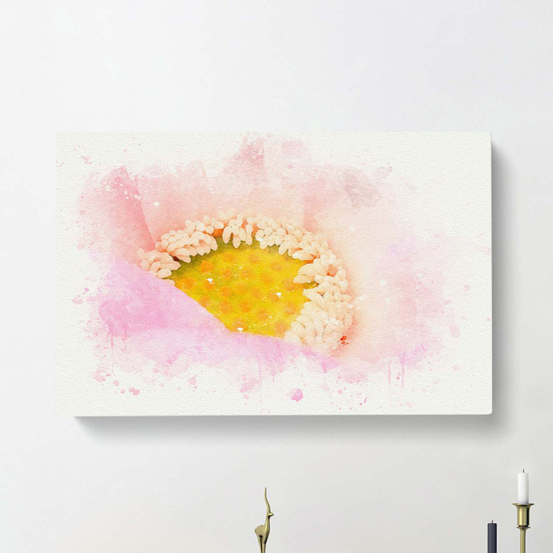 A Pink Flower In Abstract - Wrapped Canvas Print, 35cm H x 50cm W x 3cm D