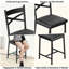 Ensemble de 2 tabourets de bar à hauteur de comptoir, chaises de bar rembourrées avec coussin épais, structure dorée, noir-1993845290-1993845288