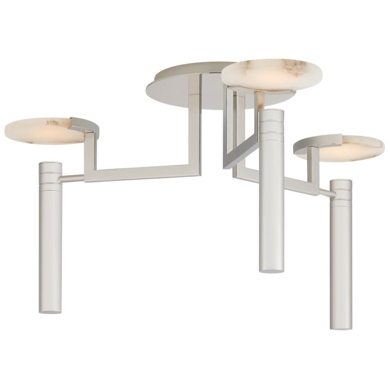 Kelly Wearstler Melange Large Floating Disc Semi-Flush Chandelier, Polished Nickel