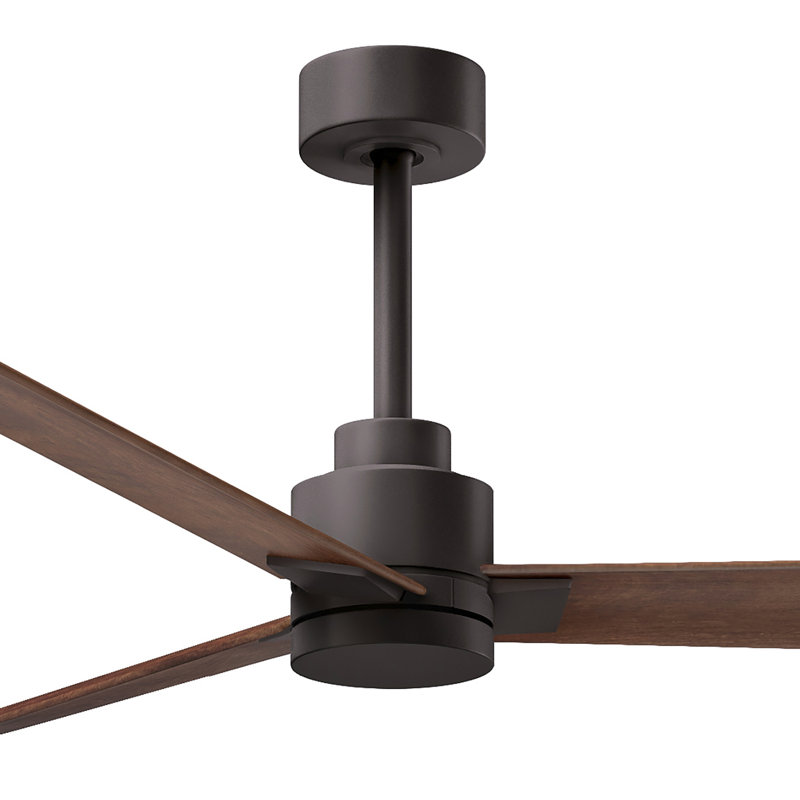 Alessandra Outdoor Downrod Ceiling Fan, Walnut, Textured Bronze