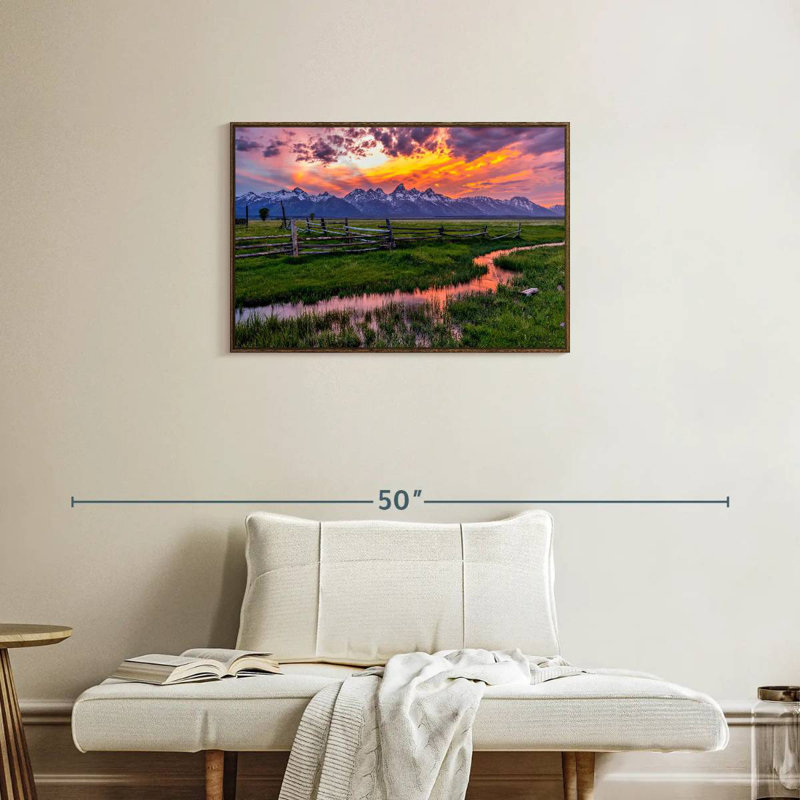 Grand Teton Radiance, Floating Frame Walnut, 31" X 21"