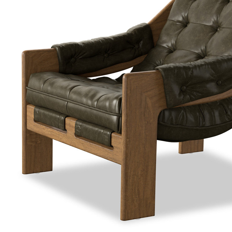 Kensington Armchair, Dulane Moss Genuine Leather, Weathered Sepia