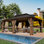 14x20ft Hardtop Gazebo with Netting and Curtains, Outdoor Heat Transfer Aluminum Frame Gazebo