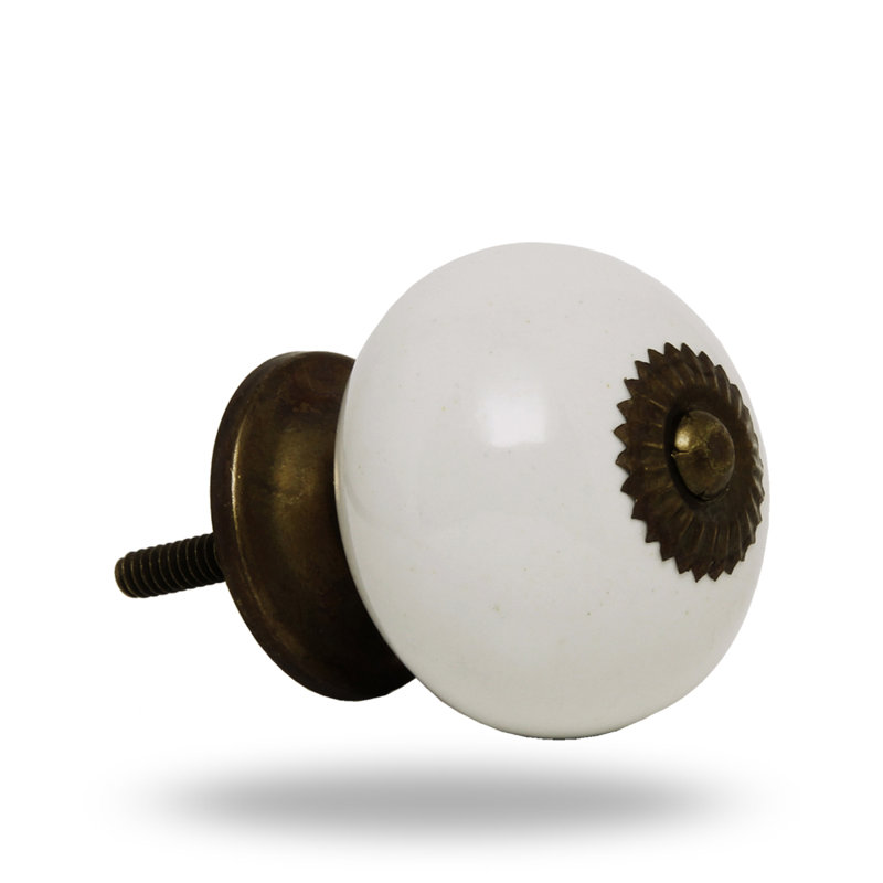 Tomato Oversized 1.6" Diameter Round Knob Multipack, White Antique