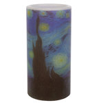 Flameless Candle - Van Gogh Starry Night Battery Operated LED Candle, Scented with Remote and Flickering Light