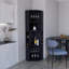 Bar 71 "avec cinq tablettes, huit casiers à bouteilles et verres à pied, noir-130376068