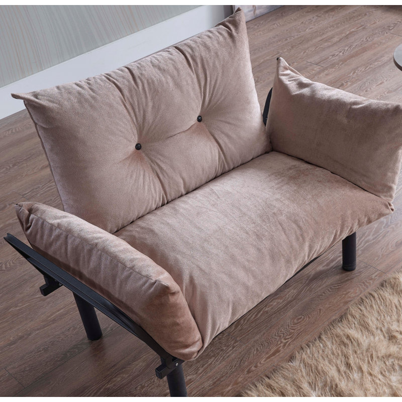 Mychala Metal 49'' Reception Loveseat, Vizon